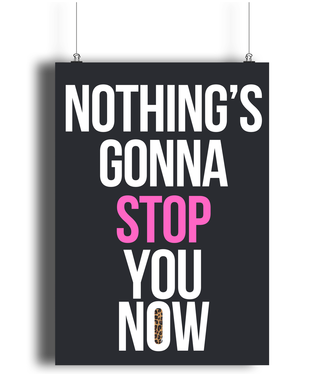 A3 Nothings Gonna Stop You now- bold motivational wall art