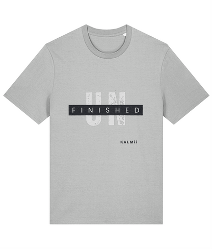 Mens 'UNFINISHED' Tee by KALMii  light grey