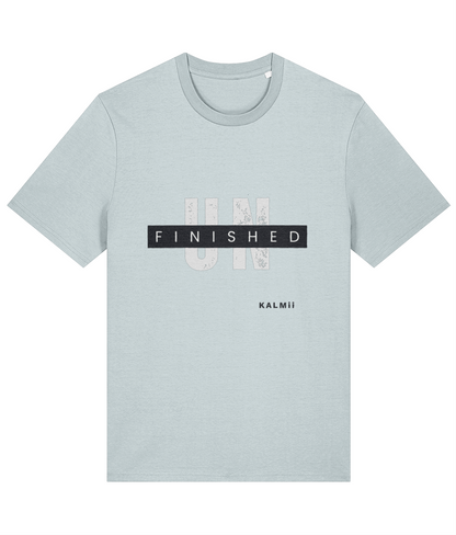 Mens 'UNFINISHED' Tee by KALMii light blue