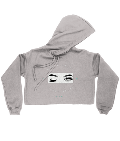 Gray hoodie with a graphic design on a white background